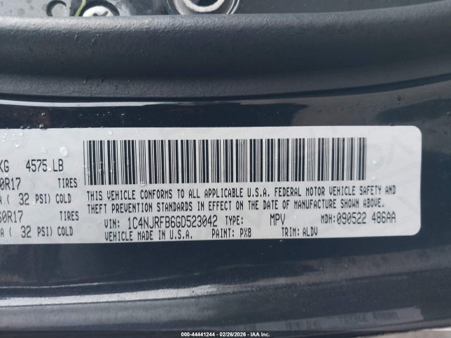 1C4NJRFB6GD523042 Jeep Patriot High Altitude Edition