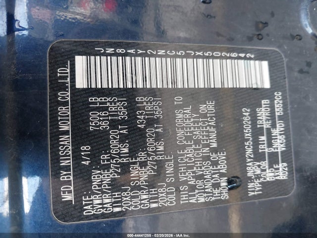 2018 NISSAN ARMADA JN8AY2NC5JX502642 Photo 8