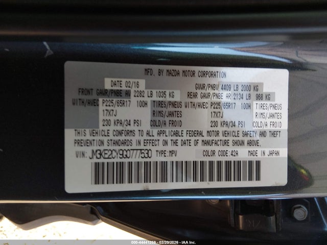 JM3KE2CY9G0777530 Mazda Cx-5 Touring