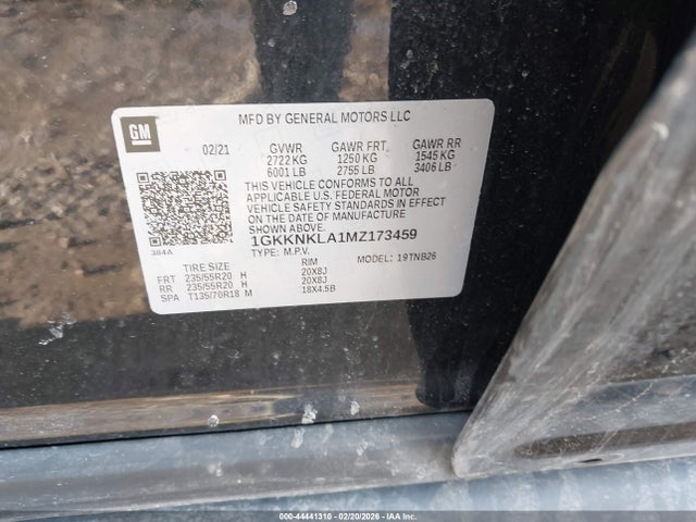 2021 Gmc Acadia Fwd Sle მანქანა იყიდება აუქციონზე, vin: 1GKKNKLA1MZ173459, აუქციონის ნომერი: 44441310
