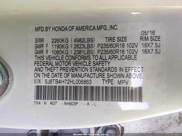 5J8TB4H72HL006863 Acura Rdx Advance Package