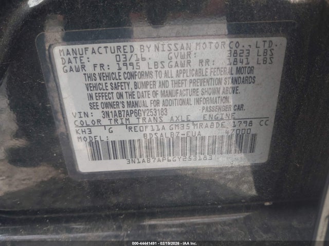 3N1AB7AP6GY253183 Nissan SENTRA S