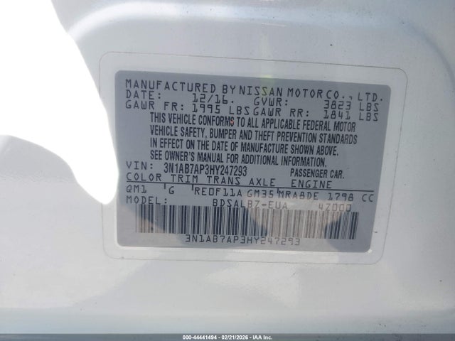 Nissan SENTRA S 2017 3N1AB7AP3HY247293 Image 9