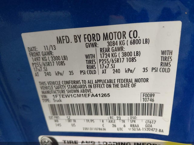 Ford F-150 Xlt 2014 1FTEW1CM1EFA41265 Image 9