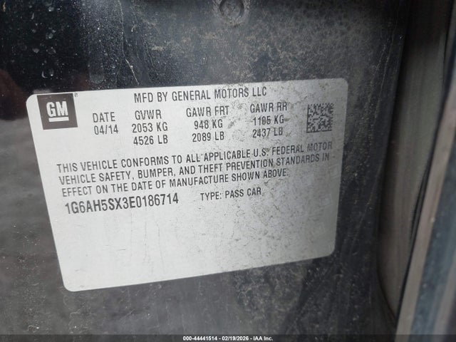 Aukcja sprzedaży 2014 Cadillac Ats Luxury, vin: 1G6AH5SX3E0186714, numer aukcji: 44441514