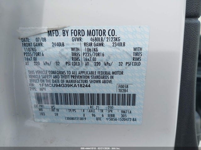2009 FORD ESCAPE 1FMCU94G39KA18244 Photo 8