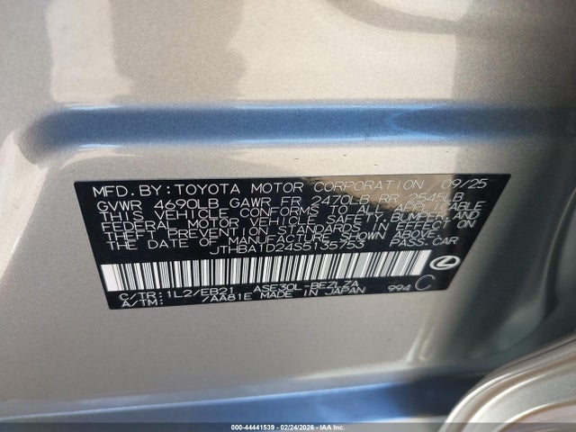 Aukcja sprzedaży 2025 Lexus Is 300 F Sport Design, vin: JTHBA1D24S5135753, numer aukcji: 44441539