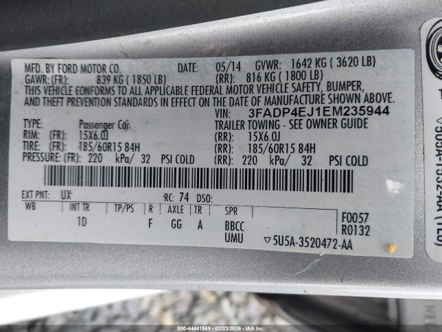 Ford FIESTA SE 2014 3FADP4EJ1EM235944 Image 9