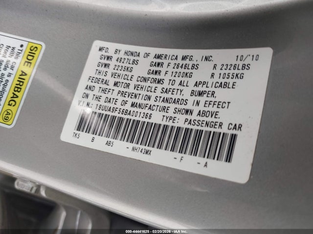 2011 ACURA TL 19UUA9F56BA001366 Photo 8