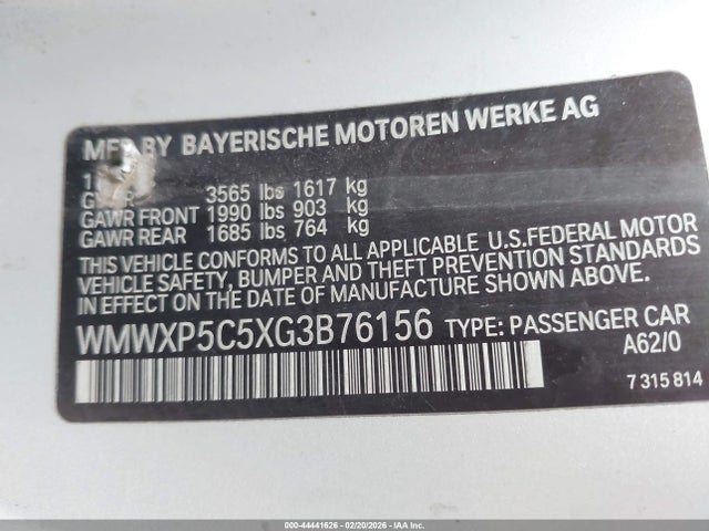 2016 MINI HARDTOP WMWXP5C5XG3B76156 Photo 8