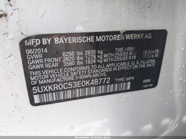 Aukcja sprzedaży 2014 Bmw X5 Xdrive35i, vin: 5UXKR0C53E0K48772, numer aukcji: 44441633