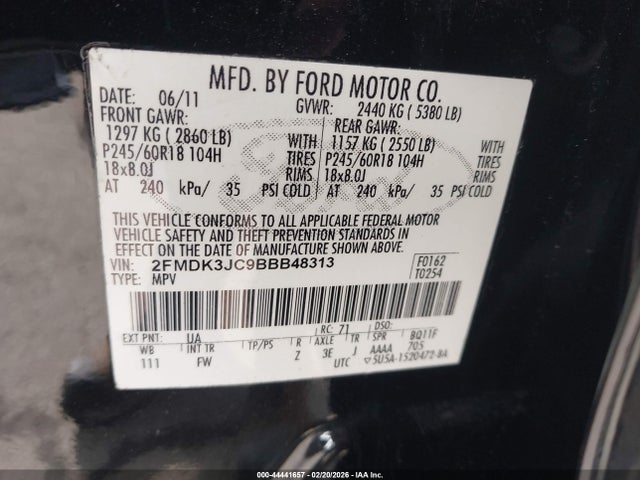 2011 FORD EDGE 2FMDK3JC9BBB48313 Photo 8