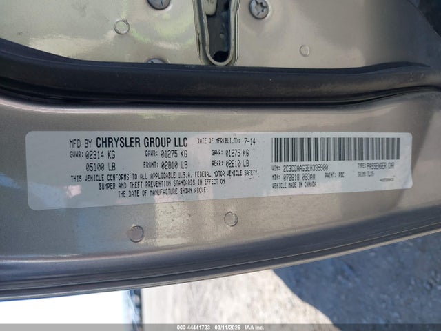 2014 Chrysler 300 მანქანა იყიდება აუქციონზე, vin: 2C3CCAAG3EH335900, აუქციონის ნომერი: 44441723