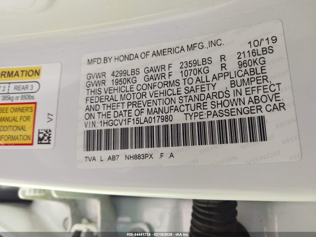 1HGCV1F15LA017980 Honda ACCORD LX