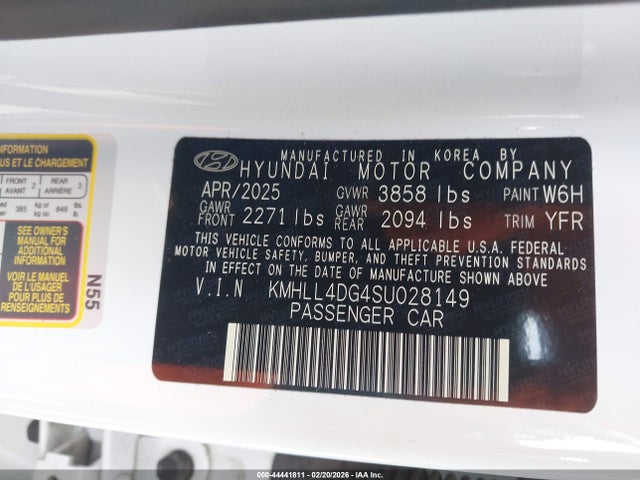 KMHLL4DG4SU028149 Hyundai ELANTRA SE
