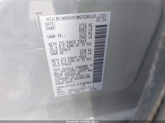 Продаж на аукціоні авто 2025 Infiniti Qx60 Luxe Awd, vin: 5N1AL1FSXSC333085, номер лоту: 44441826