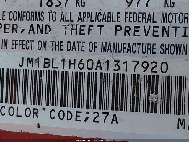 44441832 :رقم المزاد ، JM1BL1H60A1317920 vin ، 2010 Mazda Mazda3 S Sport مزاد بيع