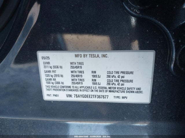 2026 TESLA MODEL Y 7SAYGDEE2TF367677 Photo 8