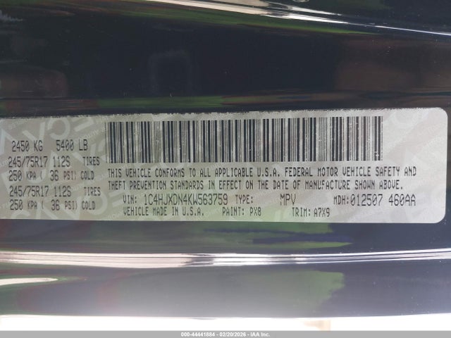 1C4HJXDN4KW563759 Jeep Wrangler Unlimited Sport S 4x4