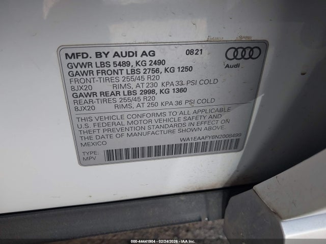 2022 AUDI Q5 WA1EAAFY6N2008499 Photo 8