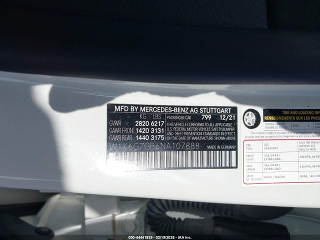 W1K6G7GB6NA107888 Mercedes-Benz S 580 4matic