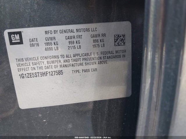 1G1ZE5ST9HF127585 Chevrolet MALIBU 1LT