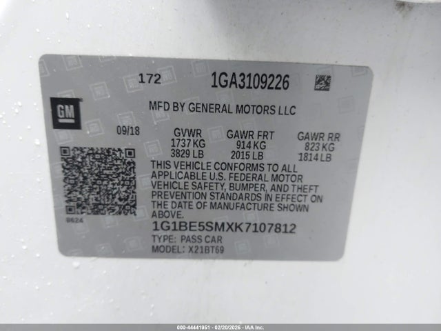 2019 CHEVROLET CRUZE 1G1BE5SMXK7107812 Photo 8