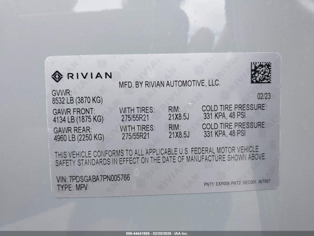 2023 RIVIAN R1S 7PDSGABA7PN005766 Photo 8