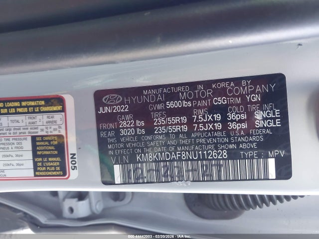Продаж на аукціоні авто 2022 Hyundai Ioniq 5 Se, vin: KM8KMDAF8NU112628, номер лоту: 44442003