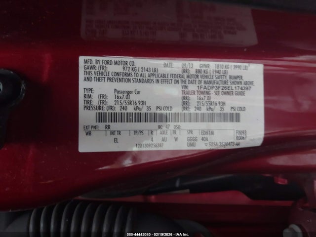 Ford FOCUS SE 2014 1FADP3F26EL174397 Image 9