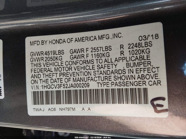 2018 HONDA ACCORD HYBRID 1HGCV3F52JA000209 Photo 8