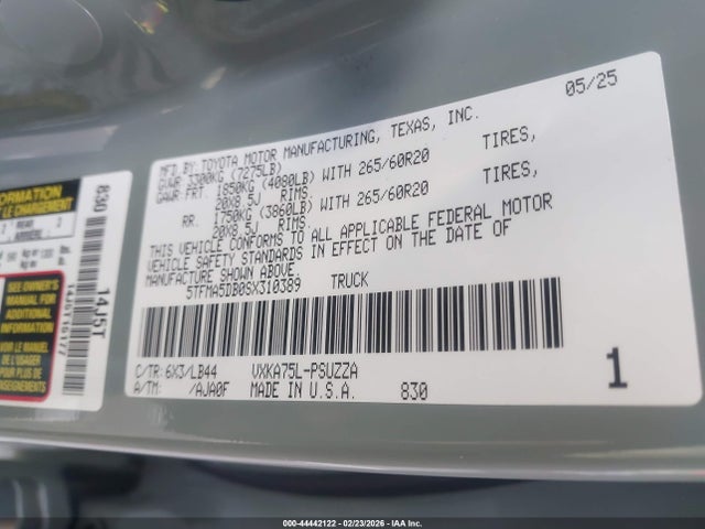 5TFMA5DB0SX310389 Toyota Tundra 1794 Edition