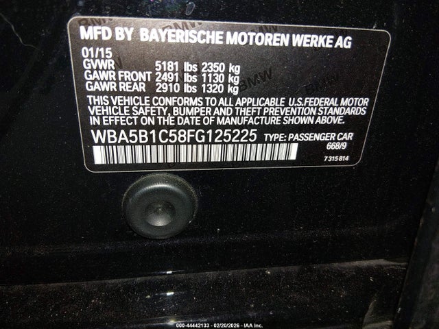 BMW 535i 2015 WBA5B1C58FG125225 Image 9