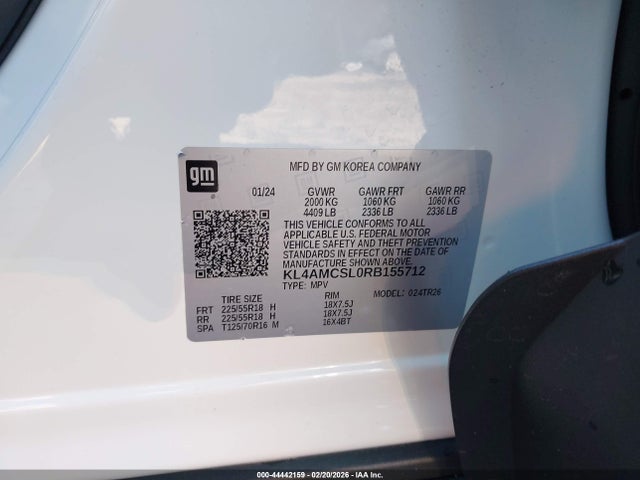 44442159 :رقم المزاد ، KL4AMCSL0RB155712 vin ، 2024 Buick Encore Gx Preferred Awd مزاد بيع