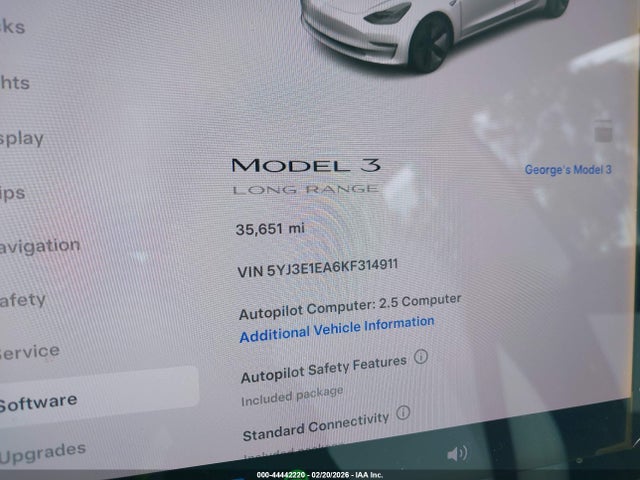 2019 TESLA MODEL 3 5YJ3E1EA6KF314911 Photo 6