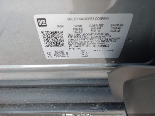 44442265 :رقم المزاد ، KL4AMBSP2SB038801 vin ، 2025 Buick Encore Gx Preferred Fwd مزاد بيع