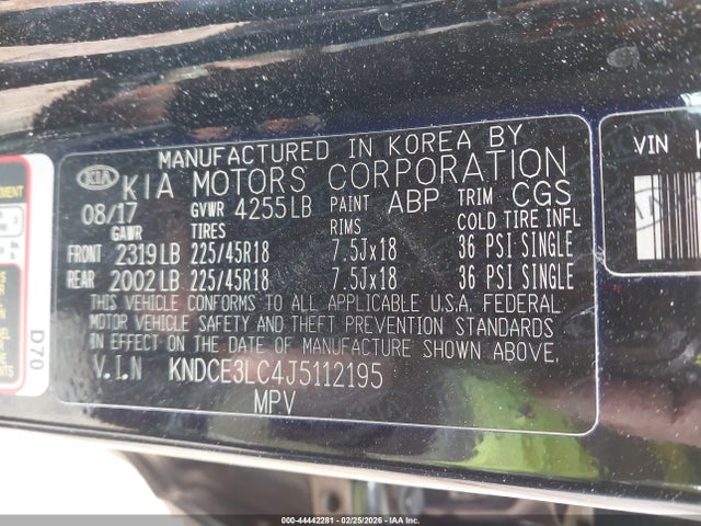 Aukcja sprzedaży 2018 Kia Niro Touring, vin: KNDCE3LC4J5112195, numer aukcji: 44442281