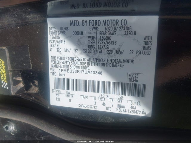 2007 FORD EXPLORER SPORT TRAC 1FMEU33K17UA10348 Photo 8