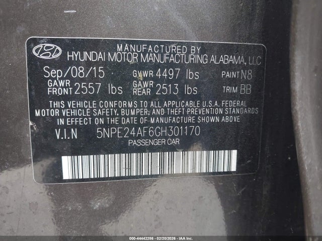 Hyundai SONATA SE 2016 5NPE24AF6GH301170 Image 9