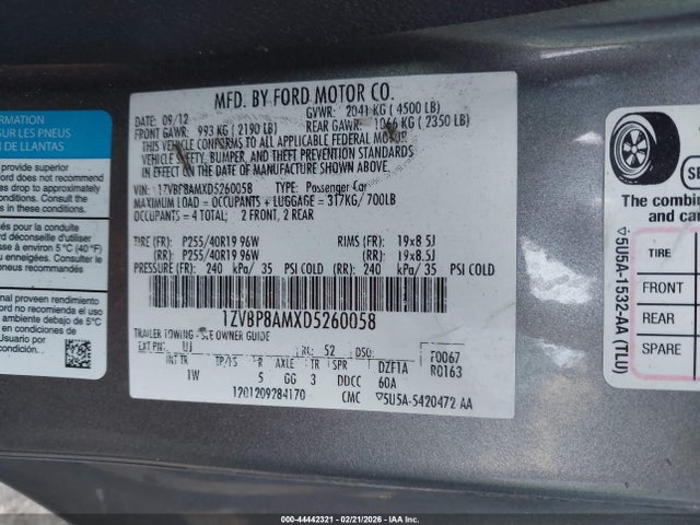 2013 FORD MUSTANG 1ZVBP8AMXD5260058 Photo 8