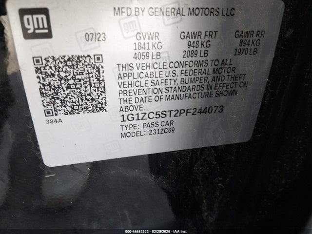 1G1ZC5ST2PF244073 Chevrolet Malibu Fwd 1fl