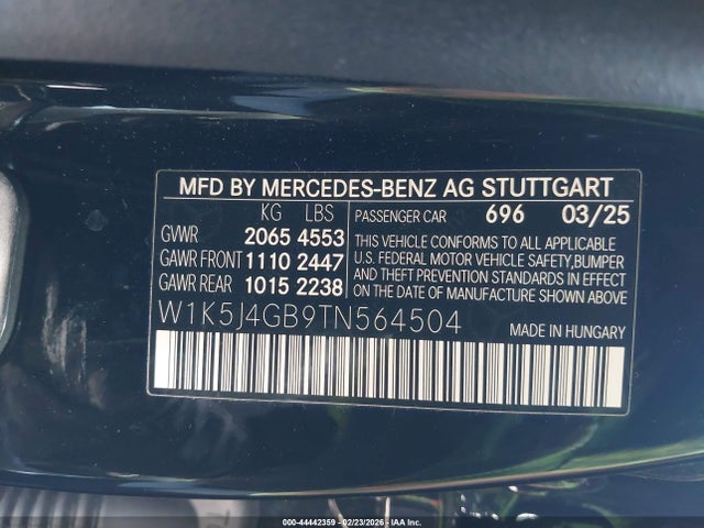 W1K5J4GB9TN564504 Mercedes-Benz Cla 250 Coupe