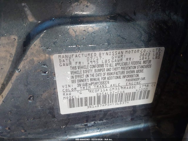 Nissan SENTRA SV 2017 3N1AB7AP5HY368374 Image 9