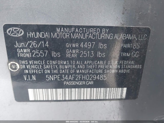 2015 HYUNDAI SONATA 5NPE34AF2FH029485 Photo 8