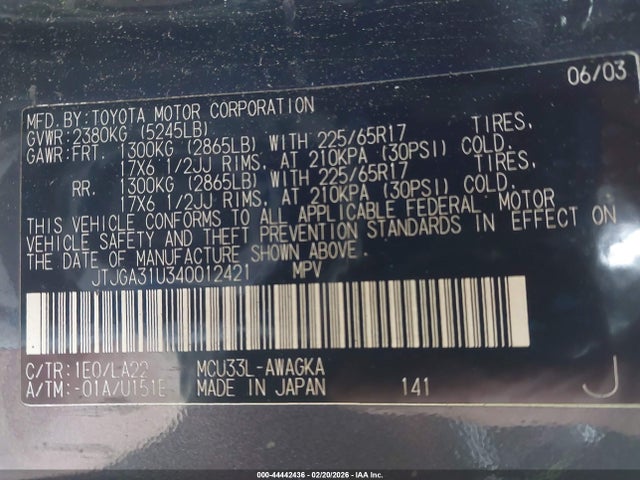 2004 LEXUS RX 330 JTJGA31U340012421 Photo 8