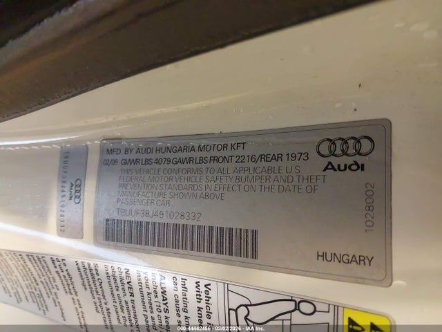 2009 AUDI TTS TRUUF38J491028332 Photo 8