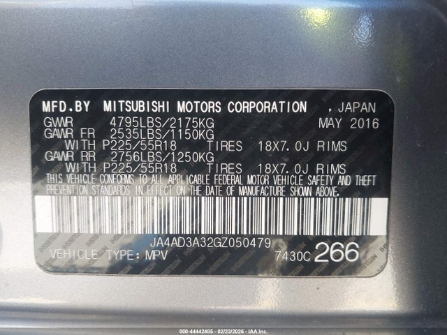 2016 MITSUBISHI OUTLANDER JA4AD3A32GZ050479 Photo 8