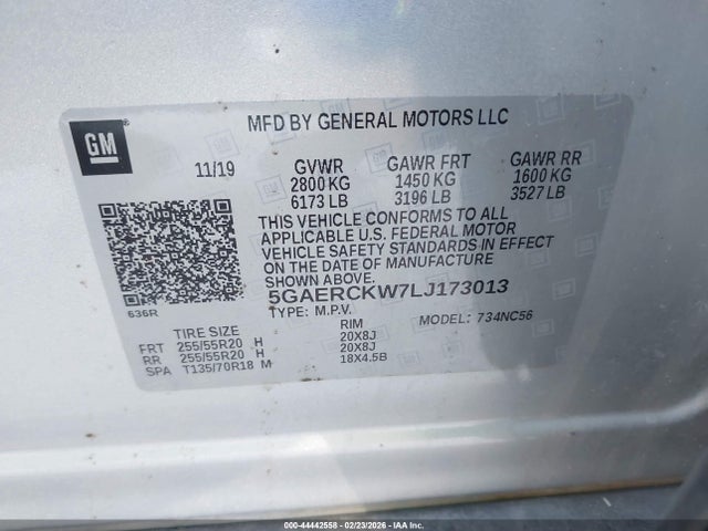 2020 Buick Enclave Fwd Premium მანქანა იყიდება აუქციონზე, vin: 5GAERCKW7LJ173013, აუქციონის ნომერი: 44442558