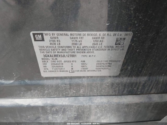 3GKALMEX9JL127881 GMC Terrain Sle