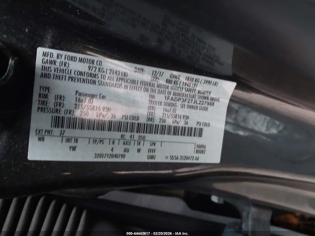 Ford FOCUS SE 2018 1FADP3F27JL227988 Image 9